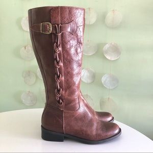 Brazilian Leather Braided Riding Boots